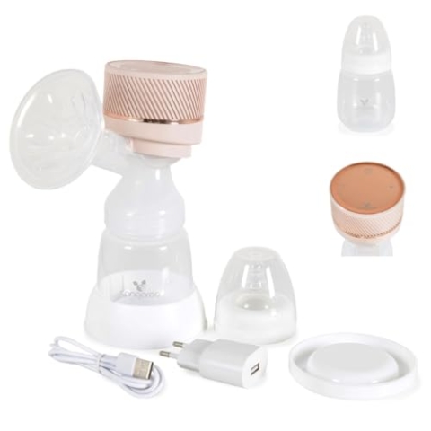Cangaroo elektrische Milchpumpe Bianka 9 Pumpstärken Flasche Sauger 0+ Deckel, Farbe:beige