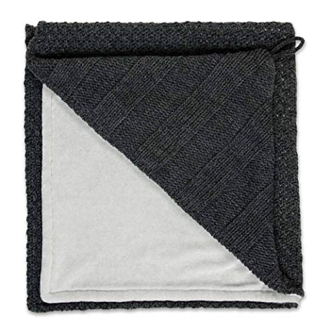 Kapuzenbadetuch Robust gestrickt 82 x 82 cm, Anthrazit