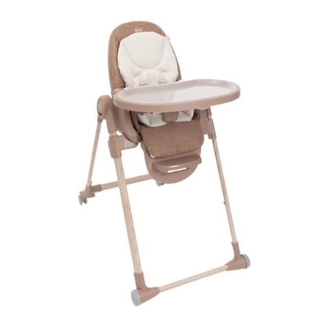 Chicco Polly Armonia Kinderhochstuhl für Babys von Geburt bis 40 kg, 9 Höhenstufen, 3 Neigungspositionen, verstellbarer Fußstütze, Hochstuhl 3in1, Kompakt verstaubar, 4 Räder, Modernes Design, Rot