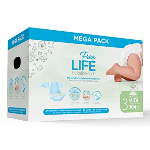 BBcash Freelife Midi - 4-9 kg - Gr. 3 - Babywindeln - Kinderwindeln - Kinderpants