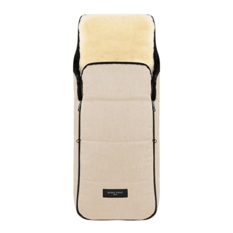 WERNER CHRIST BABY, Kinderwagen-Fußsack CORTINA – Thermo Winterfußsack (Kinder ab 6 - bis 36 Monate), mit herausnehmbarer Lammfelleinlage, medizinisches Fell, in Cloud (beige)