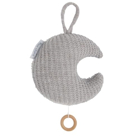 Baby's Only - Mondförmige Spieluhr fur Babyzimmer - Schlaf, Kindlein, schlaf - für Jungen und Mädchen - Dusty Grey