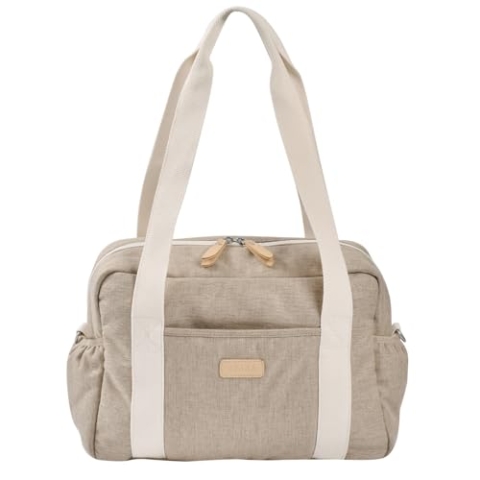 BÉABA, Wickeltasche Für Baby, mehrere Fächer, 10 Taschen, Trolley-Gleitverschluss, Schultergurt, isolierte Tasche, Wickelunterlage, wasserabweisend, 16L, Tasche Paris, Tonerde