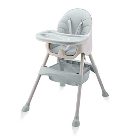 Baby Vivo Hochstuhl 2in1 Baby Kinder Babyhochstuhl Kombihochstuhl - Abnehmbares Verstellbares Tablett - mit Hängekorb - Oscar in Türkis