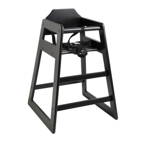 Bolero Holzhochstuhl, Gummiholz, schwarz