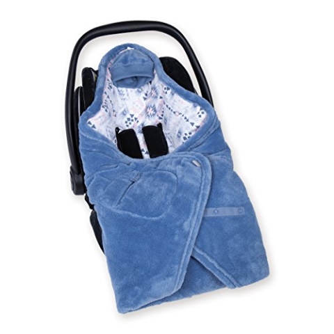 Bemini by Baby Boum 492APAWI62SF Einschlagdecke für Babyschale BISIDE Softy/Jersey APAWI shade 90 x 90 cm ,blau
