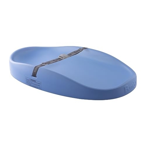 Bumbo Baby Wickelunterlage - Leicht zu reinigende Wickelunterlage mit Sicherheitsgurt - Anti Roll Wickelunterlage - Puderblau