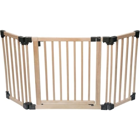 Safetots Holz Sicherheitsbarriere, bis zu 176,5cm, Naturholz, flexible Raum und Treppenbarriere, einfache Installation