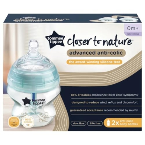 Tommee Tippee Closer to Nature Advanced Comfort Baby-Fläschchen, 150 mlx2