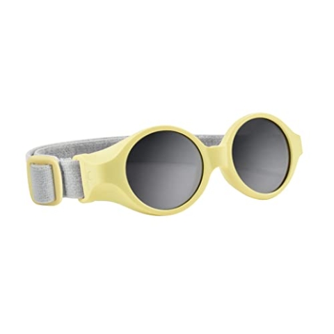 Béaba, Sonnenbrille für Babys von 0 bis 9 Monaten, 100% UV-Schutz – KAT. 4, Seitenschutz, optimaler Komfort, verstellbares elastisches Kopfband, Pastellgelb