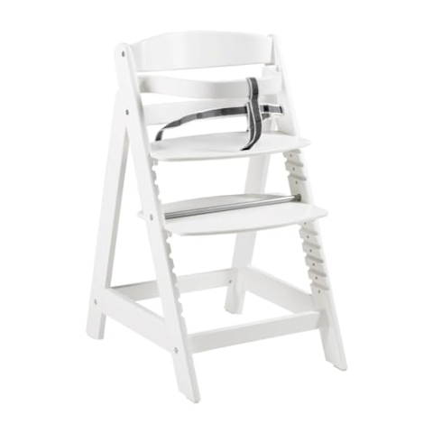 roba Treppenhochstuhl 'Sit Up Click', mitwachsender Hochstuhl vom Babyhochstuhl bis zum Jugendstuhl, innovativer Klickverschluss, Holz, weiß, 1 Stück (1er Pack)