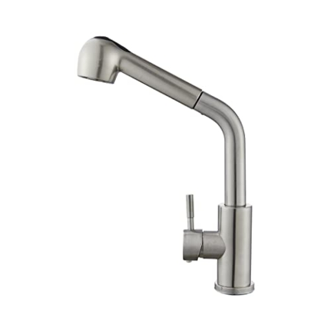 Beyo living Einhebel Küchenarmatur-ausziehbar-Dusche-360°-Küchenarmatur-Messing-Silber