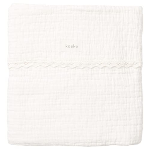Koeka Babydecke - Kuscheldecke - Für Babywiege Und Babykorbe -Sommerdecke - Ungefuttert - Elba - Luftige Baumwolle - Waschbar - Weiß - 75X100 Cm