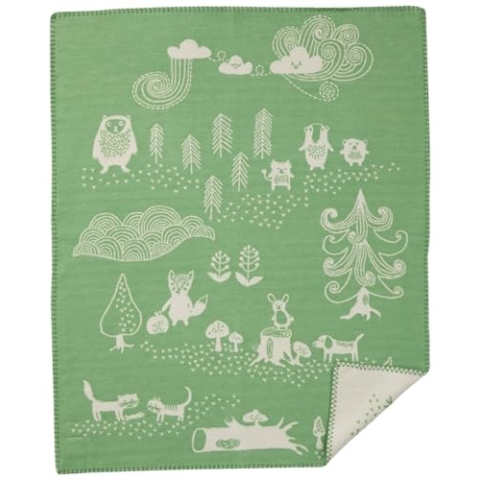KLIPPAN Decken und Überwürfe Little Bear Classic, Grün, 90 x 70 x 0,4 cm