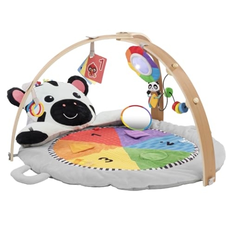 Baby Einstein Zen’s Aktivitätsspielzeug aus Plüsch für Meilensteine mit Holzstange, für Säuglinge bis Kleinkinder, 0-12 Monate, waschmaschinenfest