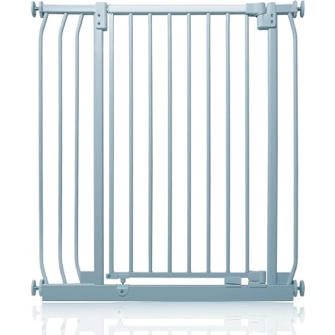 Safetots Extra Hohes Elite Sicherheitsschutzgitter, 80cm - 89cm, Matt Grau, Extra hohe 96.8cm Höhe, Treppenschutzgitter mit Druckmontage, Sicherheitsbarriere, Einfache Installation