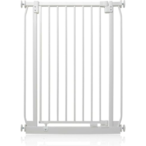 Safetots Extra Hohes Elite Sicherheitsschutzgitter, 65.5cm - 74.5cm, Matt Weiß, Extra hohe 96.8cm Höhe, Treppenschutzgitter mit Druckmontage, Sicherheitsbarriere, Einfache Installation