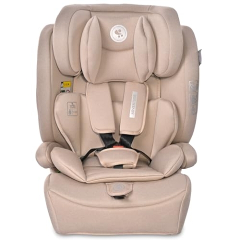 Lorelli Auto Kindersitz 9-36kg Adventure i-Size 76-150 cm, mitwachsender Autositz für Kinder, Babysitz, Autokindersitz, Einstellbare Kopfstütze, 5-Punkt-Sicherheitsgurt, beige