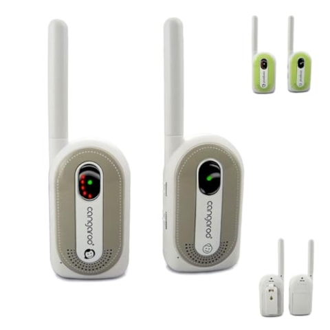 Babyphone Maternal Instinct bis 1,3 km Reichweite, Empfänger mit Gürtelclip grau
