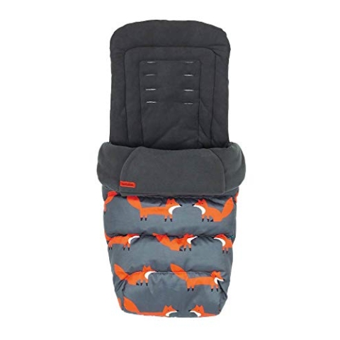 Cosatto Giggle 3/4 Footmuff – Cosy Toes, All Season Luxury Quilted Pushchair Liner, Washable (Charcoal Mister Fox)