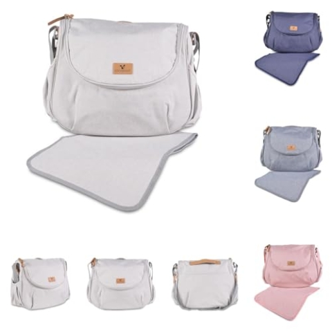 Cangaroo Wickeltasche Naomi Wickelunterlage, verstellbarer Gurt, Reißverschluss, Farbe:beige