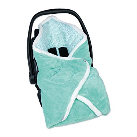 Bemini by Baby Boum 392LIZIE73TU Einschlagdecke für Babyschale BISIDE Baumwolle + Frottee LIZIE lagoon 90 x 90 cm ,grün