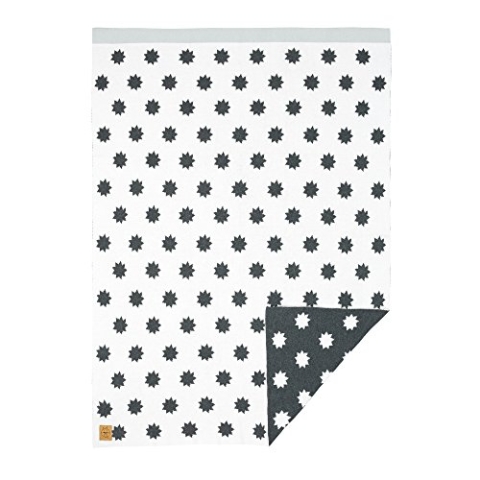 LÄSSIG Baby Kinderdecke Strickdecke weich Bio-Baumwolle GOTS zertifiziert/Baby Blanket Little Chums Stars white