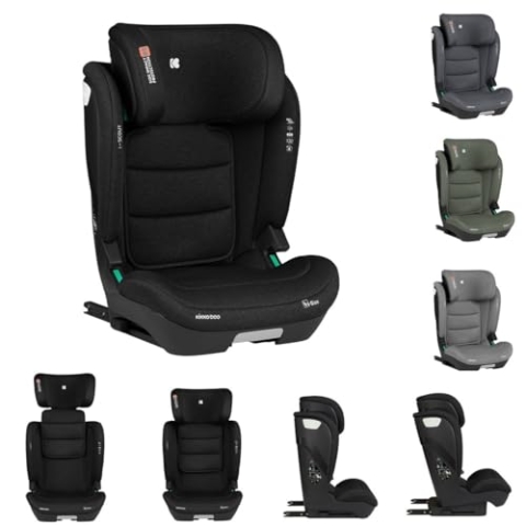 Kikkaboo Kindersitz i-Scout i-Size (100-150 cm) Kopfstütze verstellbar Isofix, Farbe:schwarz