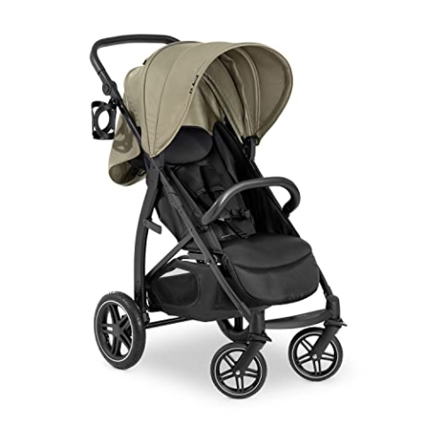 hauck Rapid 4D Air, Olive Grün - Kinderbuggy mit Luftreifen und Liegefunktion ab Geburt bis 22 kg - UV Schutz 50+ - Klein Zusammenklappbar - Höhenverstellbarer Schieber mit Getränkehalter