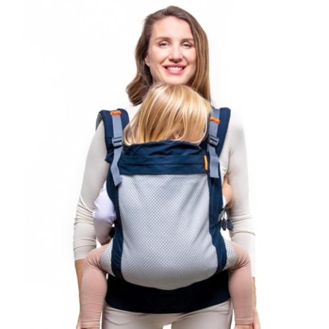 Beco Toddler Babytrage mit extra breitem Sitz - Kindertragerucksack aus 100% Polyester 3D-Performance-Netzstoff, 2 Tragepositionen, Kindertrage Bauch/Kindertrage Rücken, Kindertrage Wandern, 9-27 kg