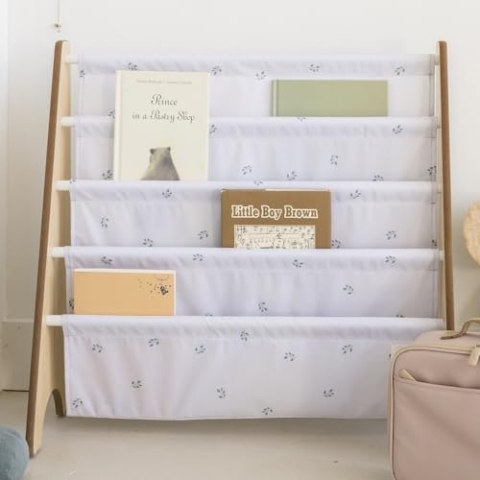 3 Sprouts Kinder Bücherregal aus Holz – Montessori Regal für Kinderzimmer - Heidelbeere Nebel