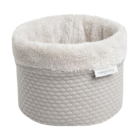 Baby's Only - Körbchen Sky - Wickeltisch Organizer - Gestrickte Aufbewahrungsbox für Kinderzimmer - Ø20 cm - Urban Taupe