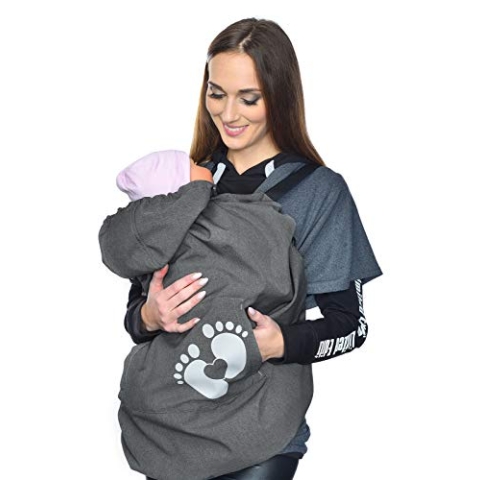 MijaCulture Softshell Tragecover, Universal Bezug für Baby Carrier Tragetücher Cape 4113 (Graphite/Baby 1)