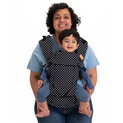 Beco Gemini Babytrage Neugeborene ab Geburt bis Kleinkind - 4 Tragepositionen Baby Trage aus 100% Baumwolle - Babytrage ab Geburt, Ergonomischer Baby Carrier mit verstellbarem Sitz, 3-16 kg (Iris)