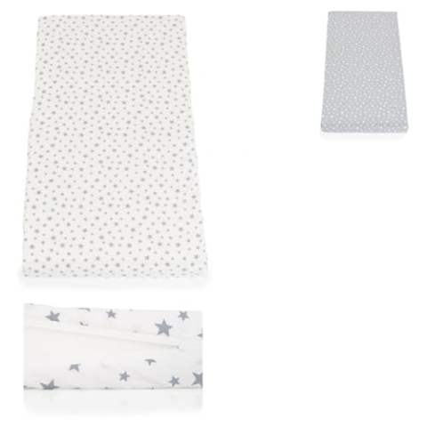 Moni Babybett-Matratze Classico 120 x 60 x 9 cm, Bezug abnehmbar, 100% Baumwolle, Farbe:weiß