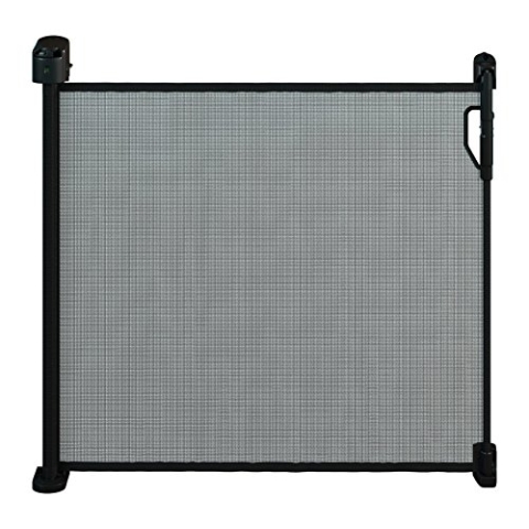 Gaterol Active Pro Schwarz – Schickes ausziehbares Treppenschutzgitter und Türschutzgitter Rollo mit Quick Pass und Verschlussautomatik bis 120cm