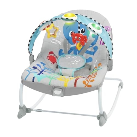Baby Einstein Ocean Explorers Babywippe & Babyschaukel mit Musik & Licht, babyaktiviert, für Kinder von 0 bis 30 Monaten