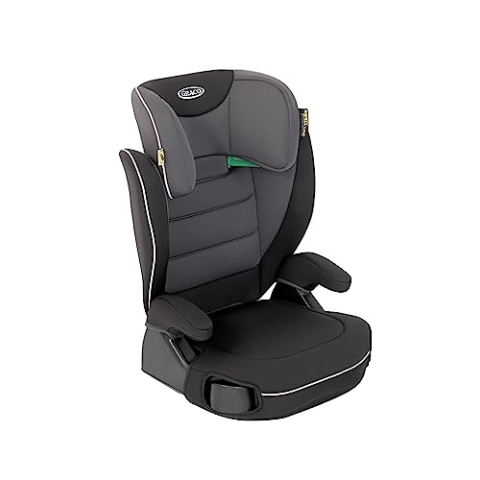 Graco Logico™ L i-Size R 129, Kindersitz ca. 3,5 bis 12 Jahre (100 bis 150 cm), höhenverstellbare Armlehnen, waschbare Sitzbezüge, Installation mit Fahrzeuggurt, Kindersitz schwarz, Midnight