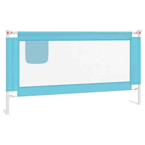 vidaXL Kleinkind Bettschutzgitter Bettgitter Kinderbettgitter Babybettgitter Gitter Kinderbett Babybett Rausfallschutz Blau 160x25cm Stoff