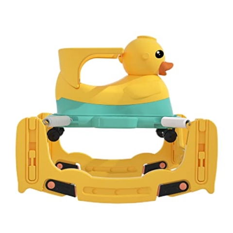 Beyo Living Luxus Multifunktions 4in1-Schaukelwagen-Kinderwagen-Lauf und Schaukelwagen - Hochwertiger Baby Lauflernstuhl- Baby Laufrad -Baby Spielzeug-Wippenstuhl-Schlagstuhl- Baby-Wippen-Gelb