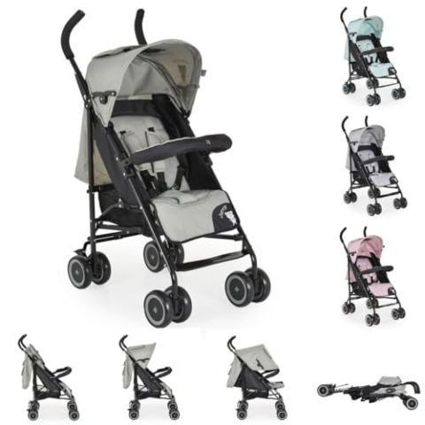 Moni Kinderwagen, Buggy Jerry, Sonnendach, schwenkbare Vorderräder, EVA-Räder, Farbe:schwarz hellgrün