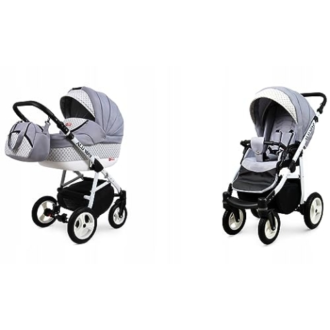 BabyLux® Bambimo Kinderwagen Set 2 in 1 - Alu Way - incl. Babywanne, Buggy Sportsitz - Kinderwagenset - Kombikinderwagen mit Wickeltasche, Regenschutz, Moskitonetz, Cupholder usw.