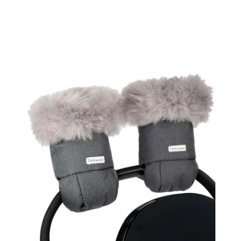 7AM Enfant Stroller Warmmuffs - Handwärmer mit Frostschutz, Kälteschutz, wasserabweisende und warme Handschuhe aus gewachster Baumwolle für Kinderwagen, Buggy- und Babyschale Griff