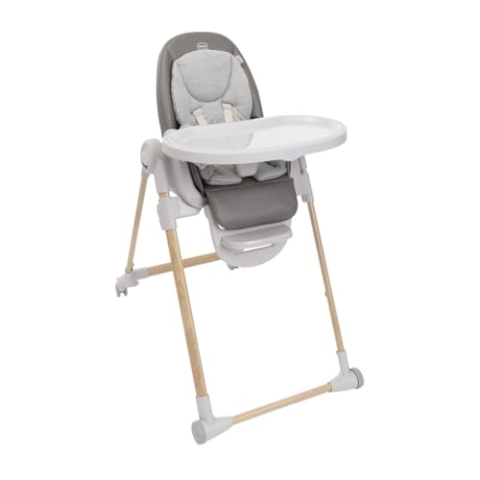 Chicco Polly Armonia Kinderhochstuhl für Babys von Geburt bis 40 kg, 9 Höhenstufen, 3 Neigungspositionen, verstellbarer Fußstütze, Hochstuhl 3in1, Kompakt verstaubar, 4 Räder, Modernes Design, Braun
