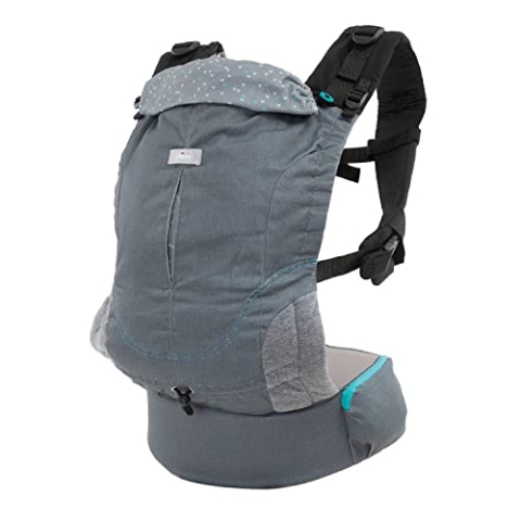 Chicco Ergonomische Babytrage Myamaki Fit, Tragetuch für Babys und Kleinkinder von Geburt bis 15 kg, Evolutionäre Baumwolltrage mit Verstellbarem Sitz und Panel, Rücken- und Nackenstütze, 00079460190000, Grau Cool Grey, 1 Unité (Lot de 1)