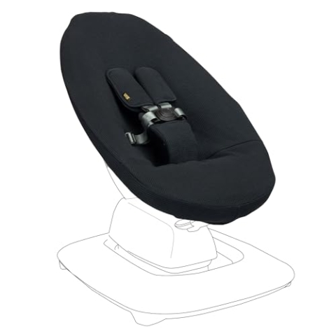 Ukje Liner Schwingbezug kompatibel mit 4moms MamaRoo 5, Multi-Motion Baby Schaukel, Baby Schaukelbezüge, Babywippenbezug, leicht zu installieren, handgefertigt in Europa (zwart wafel)