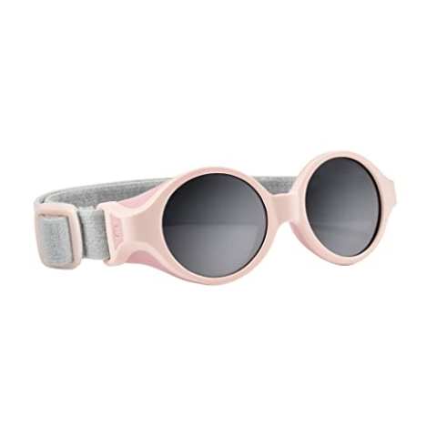 BÉABA, Sonnenbrille für Babys von 0 bis 9 Monaten, 100% UV-Schutz – KAT. 4, Seitenschutz, optimaler Komfort, verstellbares elastisches Kopfband, Bonbonrosa