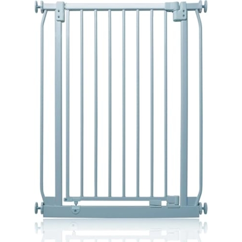 Safetots Extra Hohes Elite Sicherheitsschutzgitter, 71cm - 80cm, Matt Grau, Extra hohe 96.8cm Höhe, Treppenschutzgitter mit Druckmontage, Sicherheitsbarriere, Einfache Installation