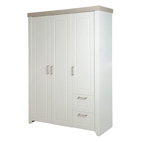 roba Kleiderschrank, Babyzimmerserie 'Felicia', Schrank 3-trg., 2 Schubladen, Landhausstil, weiß