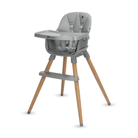 Bebeconfort Avista 2, 4-in-1 Hochstuhl mitwachsend, Hochstuhl Baby, Sitzerhöhung Essstuhl, Kinderhochstuhl, 6 Monate bis 14 Jahre (9–60 kg), gepolsterte Kissen, Verstellbares Tablett, Tinted Grey